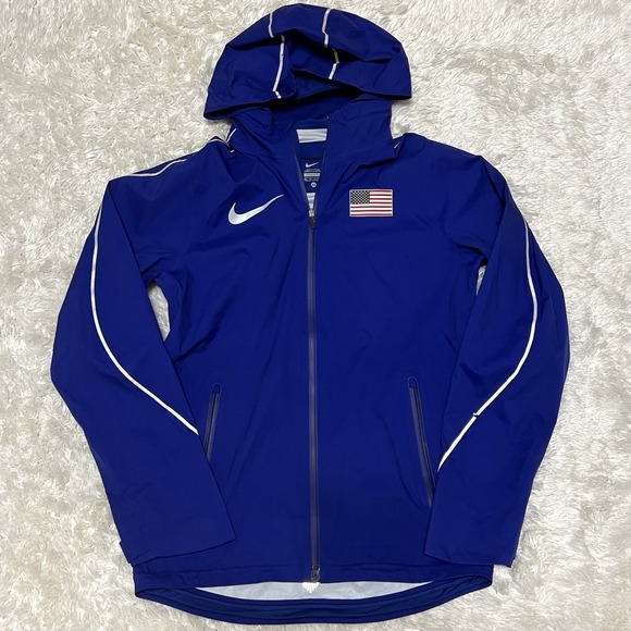 Nike Other - New Nike Team USA Lightweight Authentic Issued 3M Jacket Blue Mens XS 743458-443